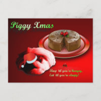 Piggy Xmas Postcard