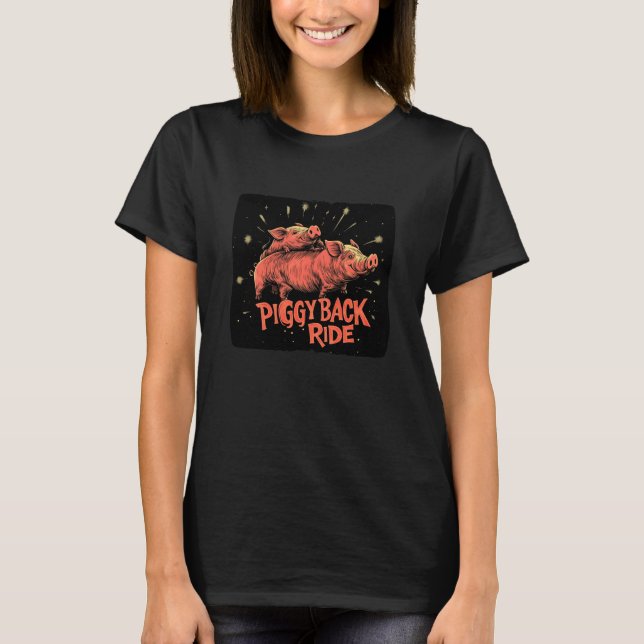 Piggyback Ride for a Nostalgic and Fun Adventure T-Shirt (Front)