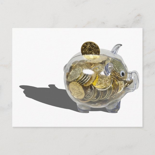PiggyBankGoldCoins102410 Postcard (Front)