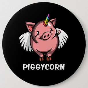 Piggycorn Pig Unicorn Magical Farm Animal 6 Cm Round Badge