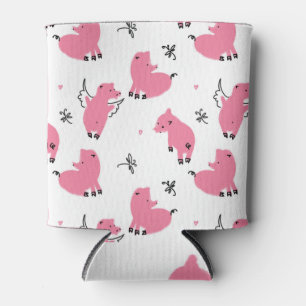 Piglet Fantasy: Whimsical Seamless Design. Can Cooler