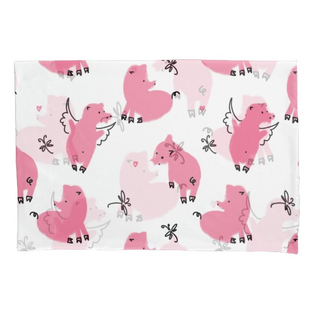 Piglet Fantasy: Whimsical Seamless Design. Pillowcase (Front)