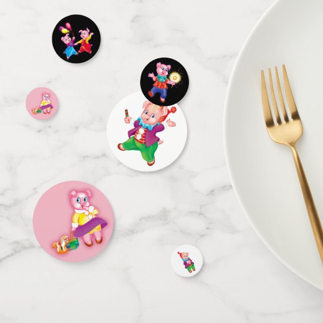 piglet pink cheerful confetti (Group)
