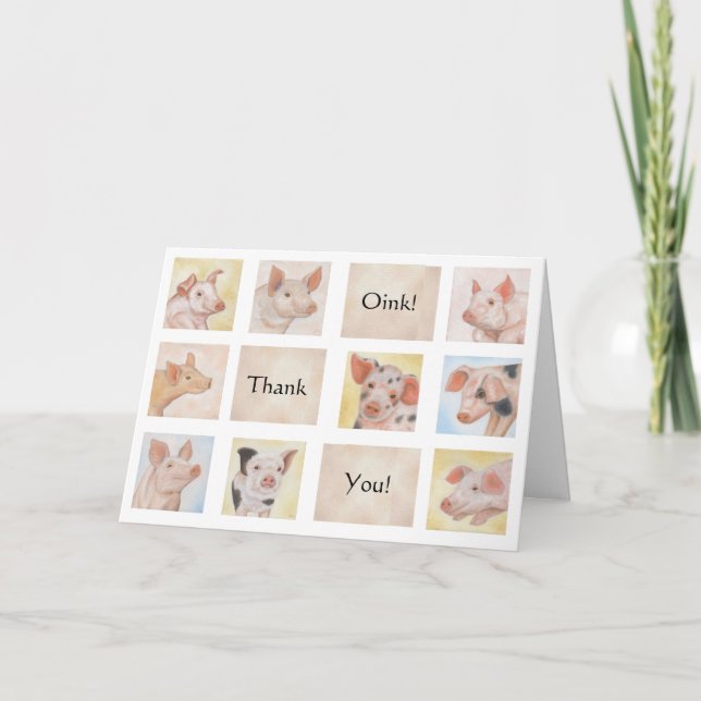 Piglet Thank You card (Front)