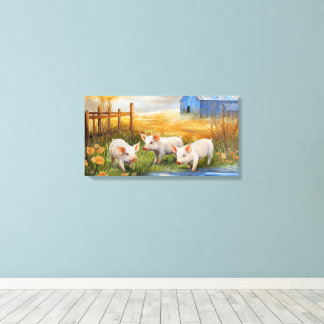 Piglets on the Farm Canvas Print