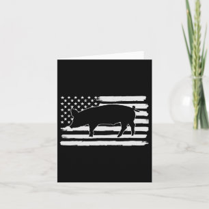 Pigs 4th Of July Usa Flag Us America Card