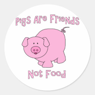 Pigs Are Friends, Not Food PETA Classic Round Sticker