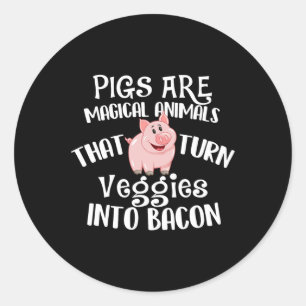 Pigs Are Magical Animals - Bycon Lover Bbq Pork Gr Classic Round Sticker