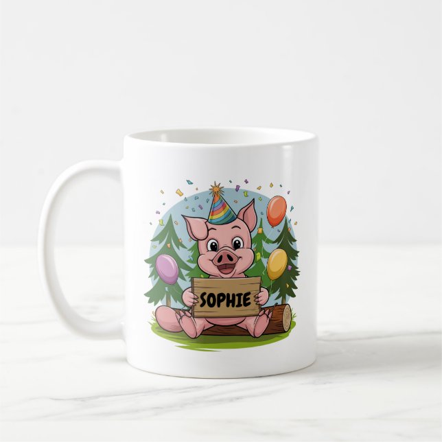 Pigs birthday coffee mug (Left)