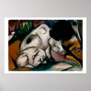 Pigs, c.1912 (oil on canvas) poster