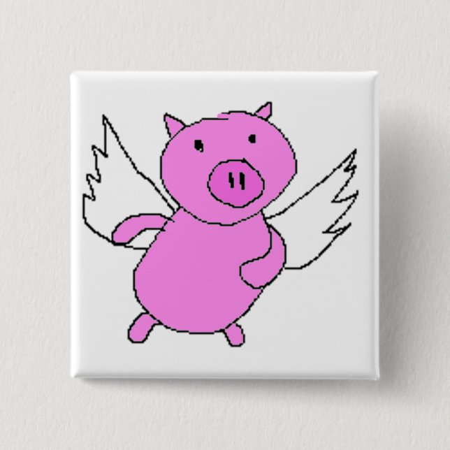 Pigs Can Fly 15 Cm Square Badge (Front)