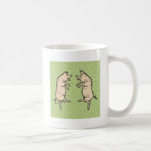 Pigs Dancing Antique Piggy Dance Jig Coffee Mug