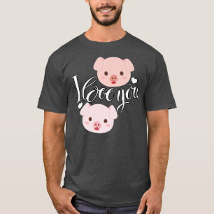 Pigs Face Cute Valentine Apparel Animals Lover Gif T-Shirt