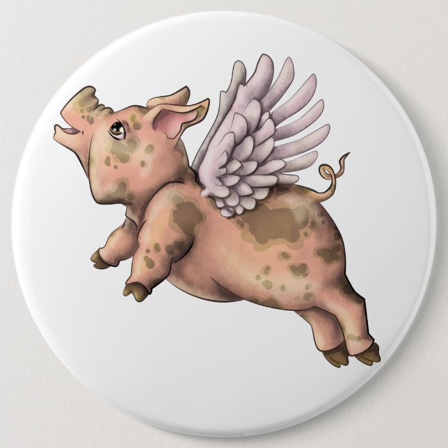 Pigs Fly 6 Cm Round Badge (Front)