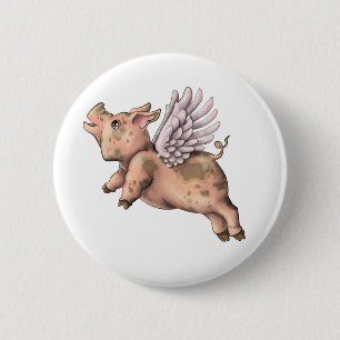 Pigs Fly 6 Cm Round Badge