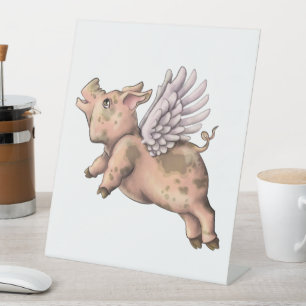Pigs Fly Pedestal Sign