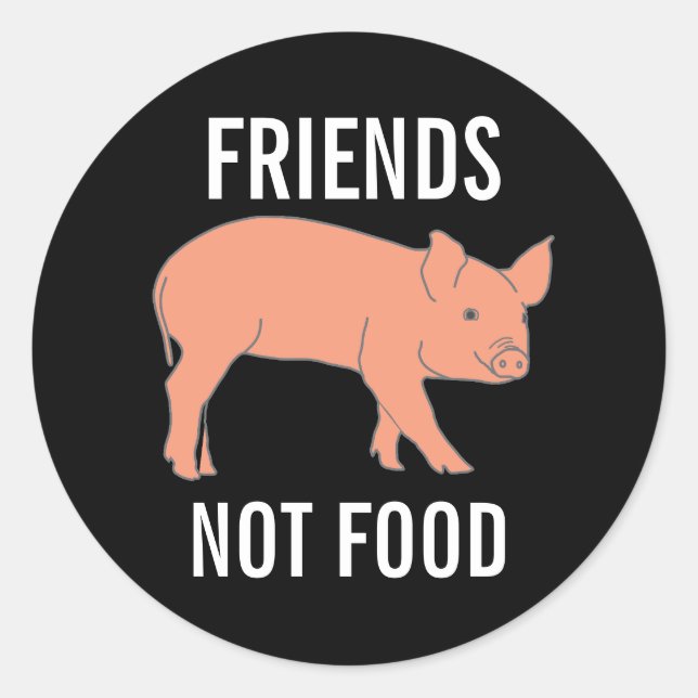 PIGS FRIENDS NOT FOOD STICKERS (Front)