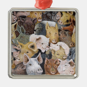 Pigs Galore Metal Tree Decoration