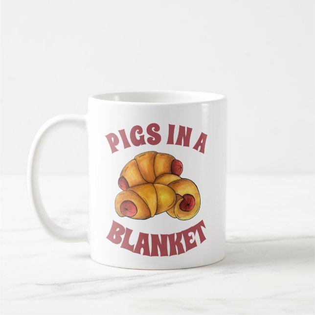 Pigs in a Blanket Crescent Roll Hot Dog Junk Food Coffee Mug (Left)
