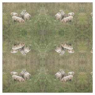 Pigs in a Field Patterned Animal Craft Fabric