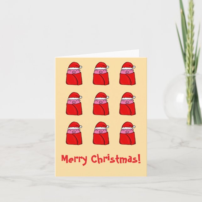 Pigs in blankets Christmas card (Front)
