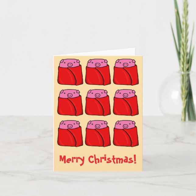 Pigs in blankets Christmas card (Front)