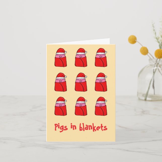 Pigs in blankets Christmas card (Front)