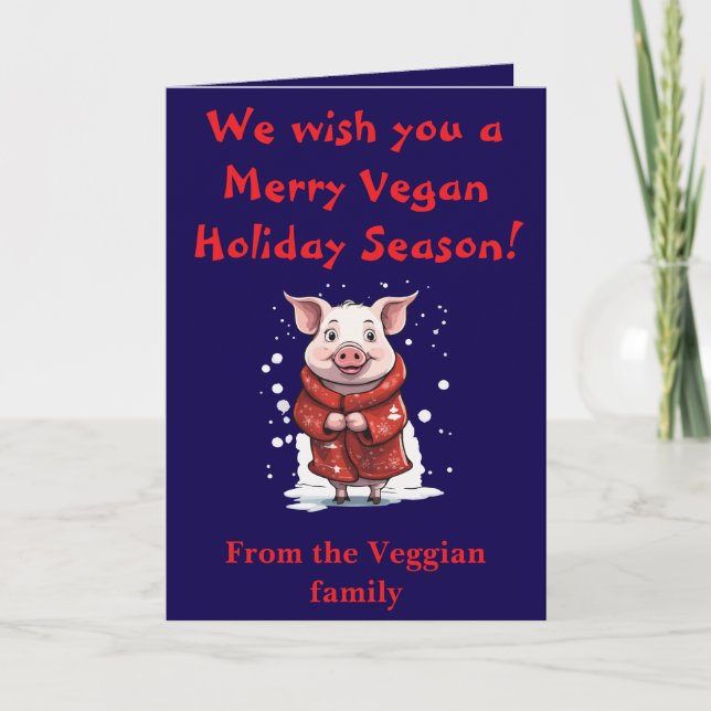 Pigs In Blankets Cute Animal Lover Christmas With  Card (Front)