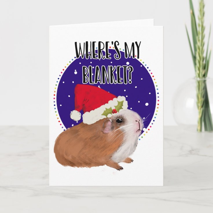 pigs in blankets guinea pig funny joke christmas card Zazzle