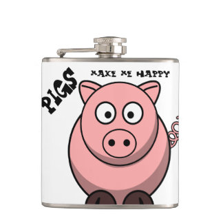 Pigs Make Me Happy Flask