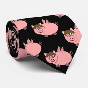 Pigs Might Fly Design Black Tie
