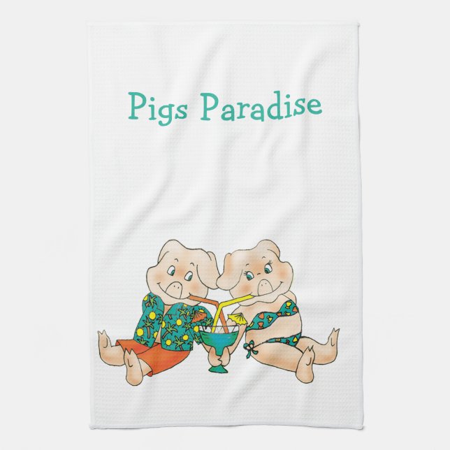 Pigs Paradise Tea Towel (Vertical)