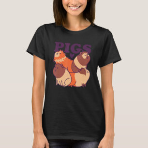Pigs Stacked Graphic Guinea Pig Owner Pet Cavy Ani T-Shirt