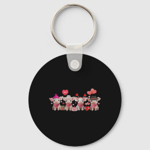 Pigs Valentine's Day Pig Lover Farm Animal Valenti Key Ring
