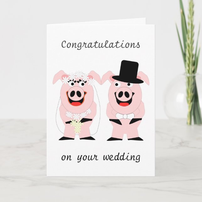 Pigs Wedding Card (Front)
