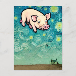 Pigs Will Fly Postcard
