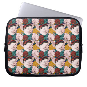 Pigs With Hats Pattern Laptop Sleeve