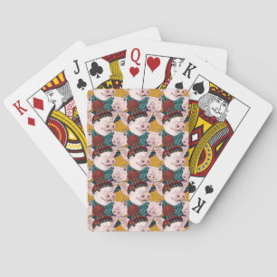 Pigs With Hats Pattern Playing Cards