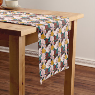 Pigs With Hats Pattern Short Table Runner