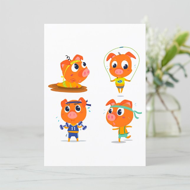 Pigs Working Out Invitation (Creator Uploaded)