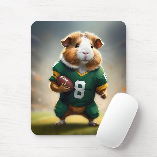 Pigskin Prodigy: The Guinea Pig Quarterback, Mouse Mat (With Mouse)
