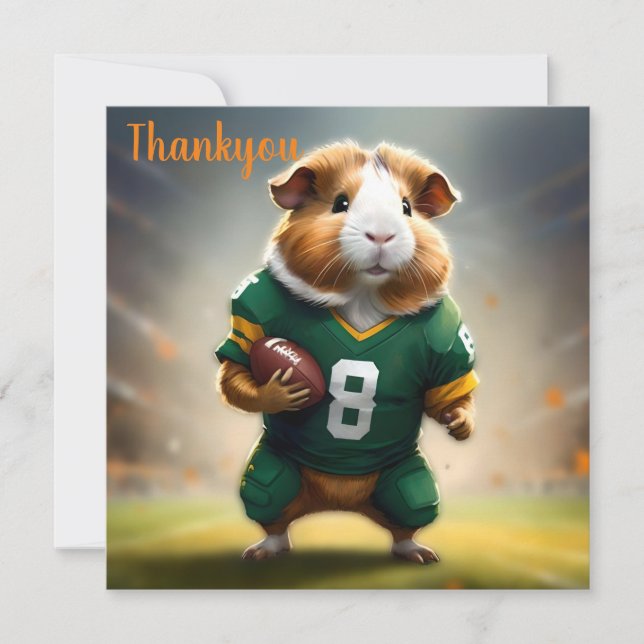 Pigskin Prodigy: The Guinea Pig Quarterback, Thank You Card (Front)