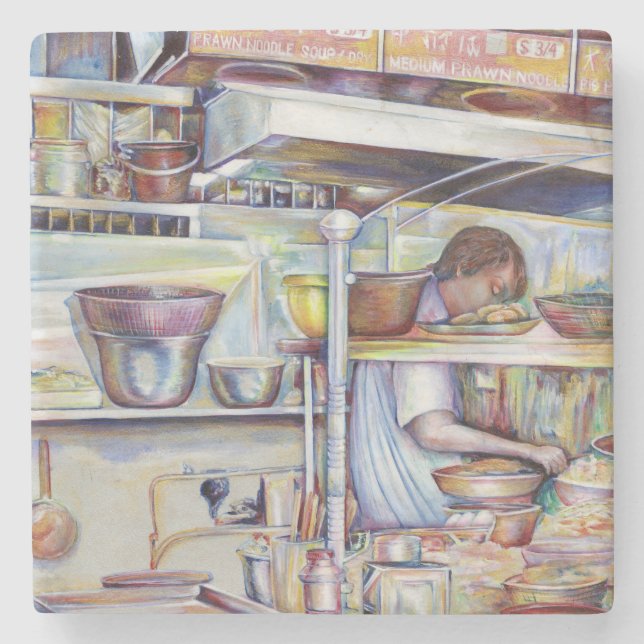 Pigtail Soup, Singapore Stone Coaster (Front)