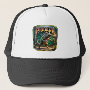 Piguana Illustration – Pig Iguana Scary Animal Trucker Hat