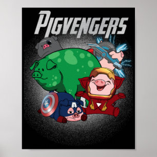 Pigvengers Assemble Super Animal Hero Pig Lovers Poster