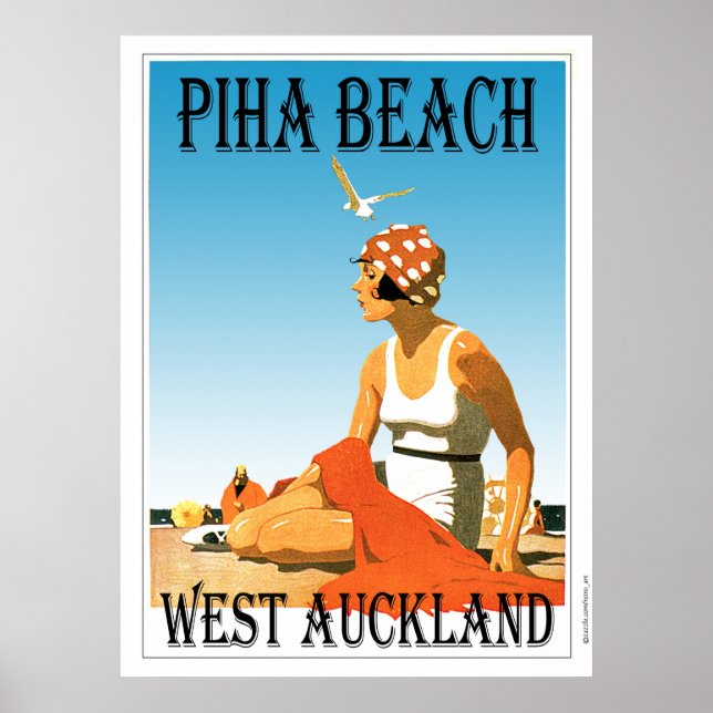 Piha Beach West Auckland Beach Poster (Front)