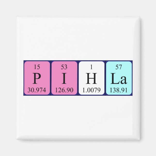 Pihla periodic table name magnet (Front)