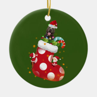 Piitbull With Socking Ceramic Tree Decoration