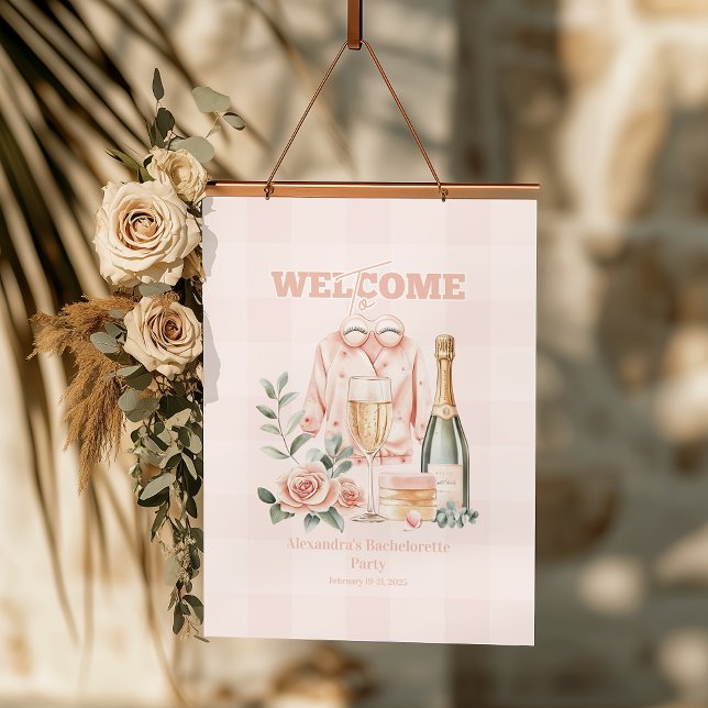 Pijamas and Prosecco Bachelorette Party Hanging Tapestry (Creator Uploaded)