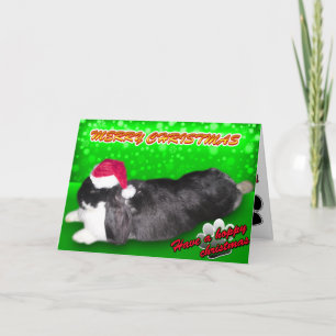 Pika Christmas Santa Hat - Rabbit Bunny Card